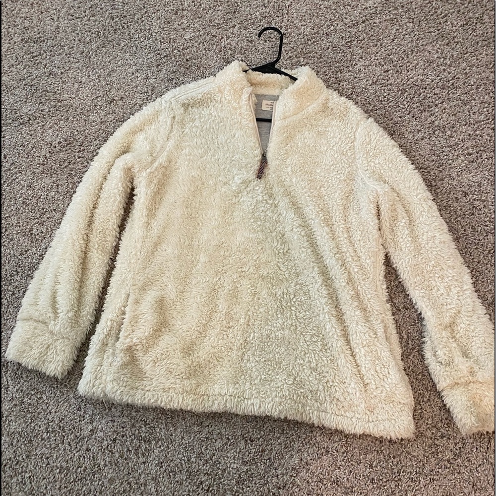 fluffy jacket (color:cream)